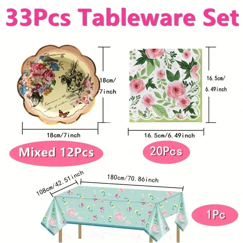 Vintage Victorian Inspired Afternoon Tea Party Set, 33 ct